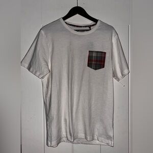 NEW Tailor‎ Vintage Plaid Patch Pocket Tee Shirt M Summer Vacation Travel Beach